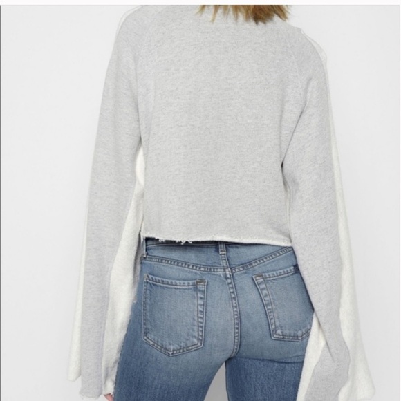 7 For All Mankind Flare Sleeve Crop Sweatshirt - Picture 5 of 12